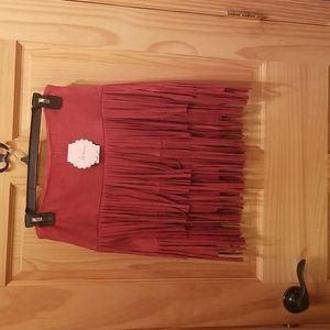 Medium Wine Fringed SOPRANO Skirt. (NWT)